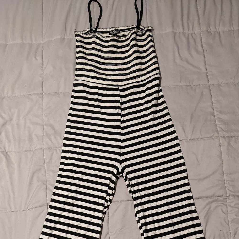 Wide Leg Stripe Jumpsuit